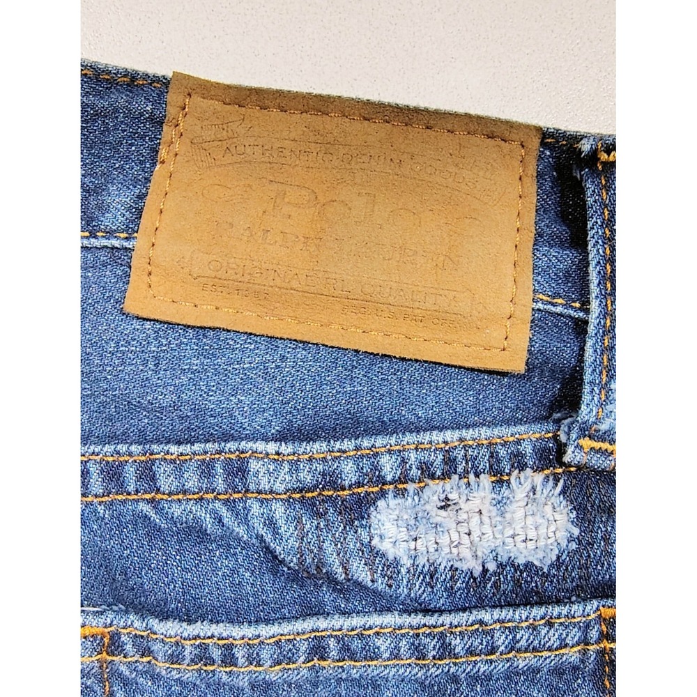 Polo Ralph Lauren Jeans The Sullivan Slim Boys Size 14 Blue Distressed Denim - Picture 8 of 14